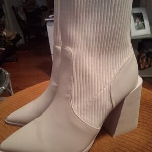 Wild Pair Cream Heeled Boots
